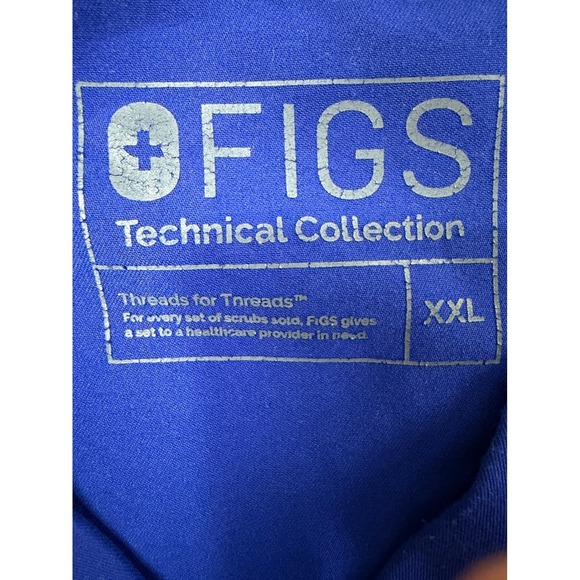 FIGS Technical Collection Leon Pocket Scrub Top Mens Size XXL Royal Blue Stretch - Picture 2 of 9